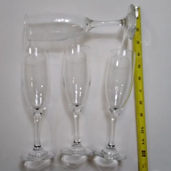 Of 4 Clean Glass Champagne Fruit Glass Vintage - Picture 4 of 5